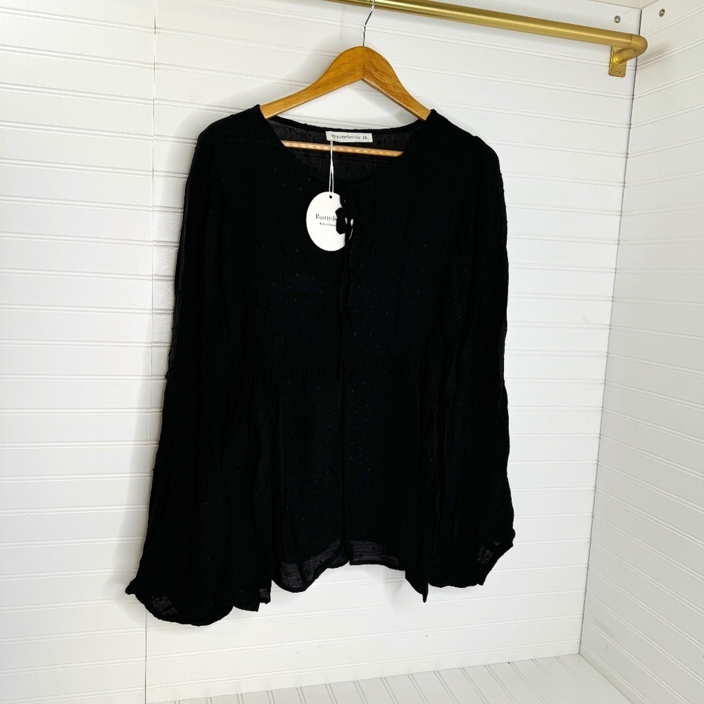 NWT Rustydusty Blouse Black 0XL